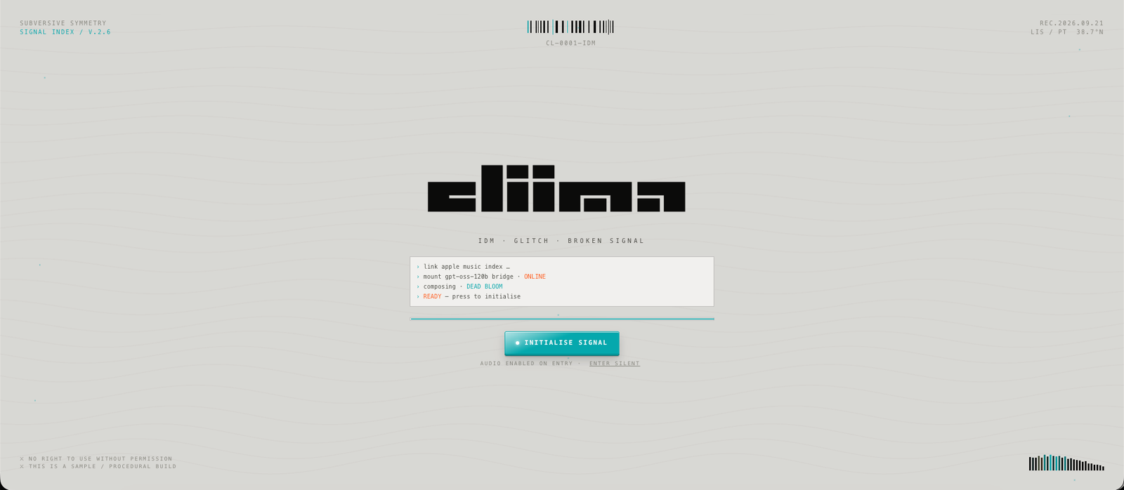Cliima IDM Artist Website