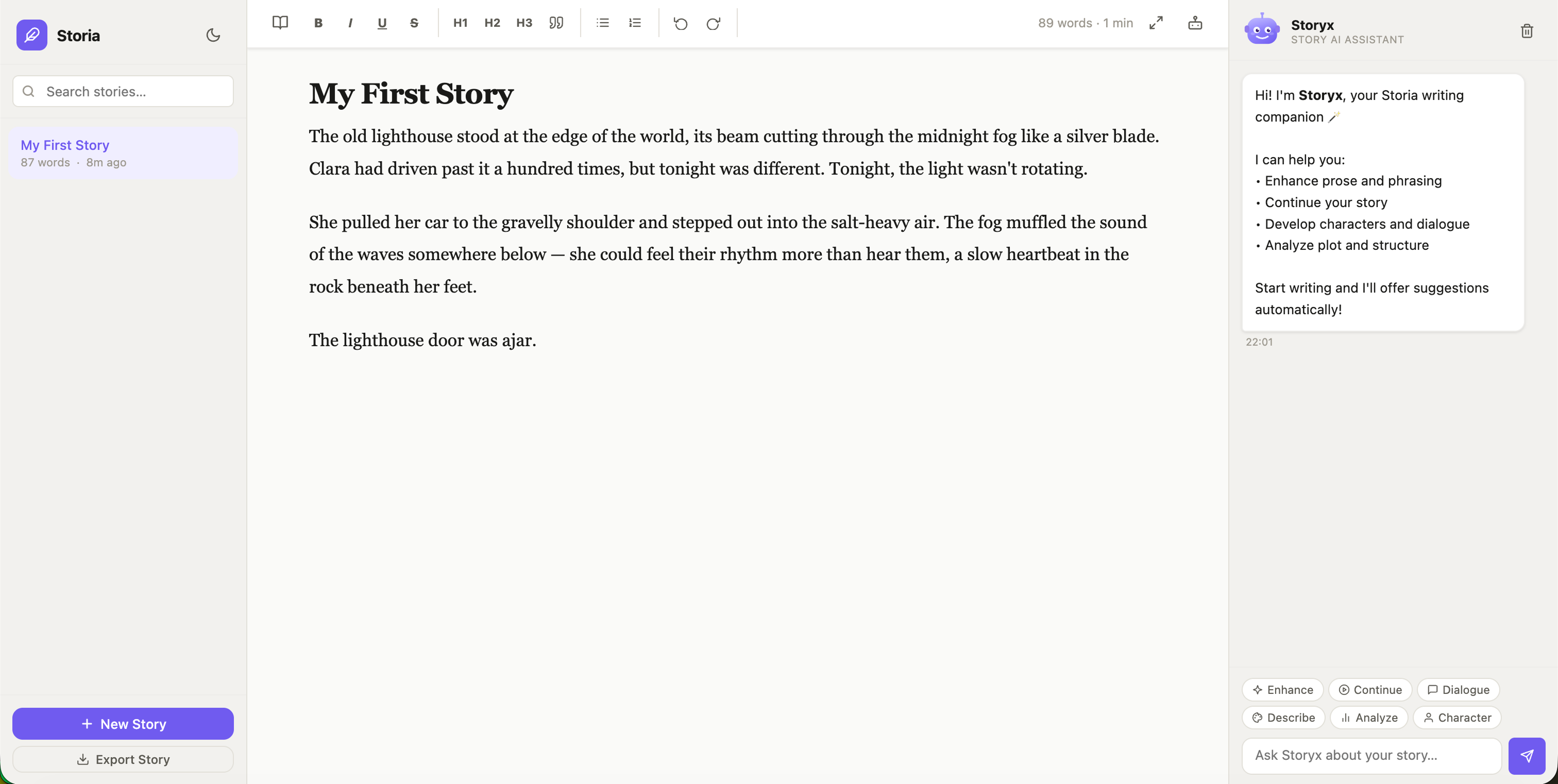 Storia AI